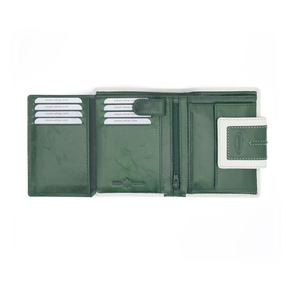 Lea Clipbörse Aus Echtleder - Praktische Geldbörse Mit Clip In Grün